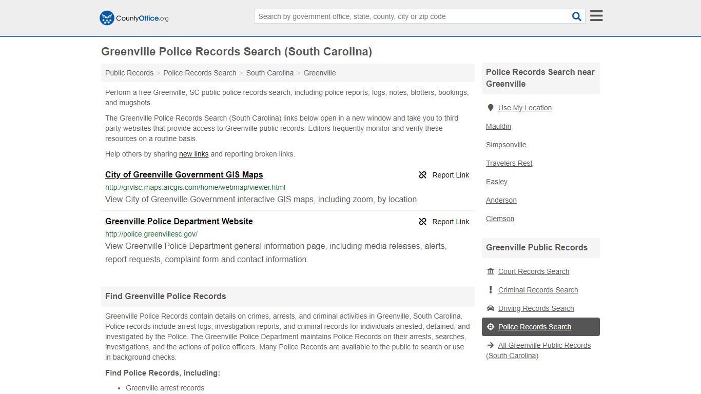 Police Records Search - Greenville, SC (Accidents & Arrest Records)